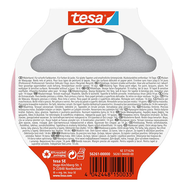 Tesa Maskeringstejp 38mm x 25m | Tesa Professional Sensitive | rosa 56261-00000-04 203378 - 2