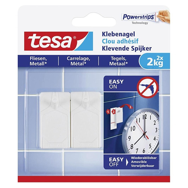 Tesa Självhäftande spikar för kakel och metall | Tesa | 2kg | 2st 77762-00000-00 202295 - 1