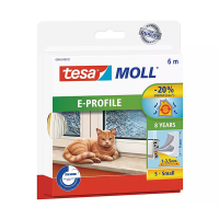 Tesa Tätningslist TesaMoll Classic E-profil vit 9mm x 6m 05463-00120-00 203306