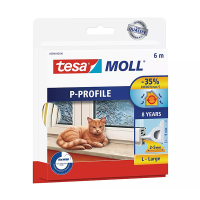 Tesa Tätningslist TesaMoll Classic P-profil vit 9mm x 6m 05390-00100-00 203310