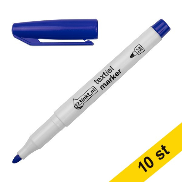 Textilpenna 1.0mm - 3.0mm | 123ink | blå | 10st  300872 - 1