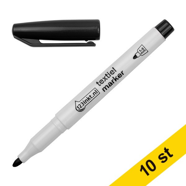 Textilpenna 1.0mm - 3.0mm | 123ink | svart | 10st  300871 - 1