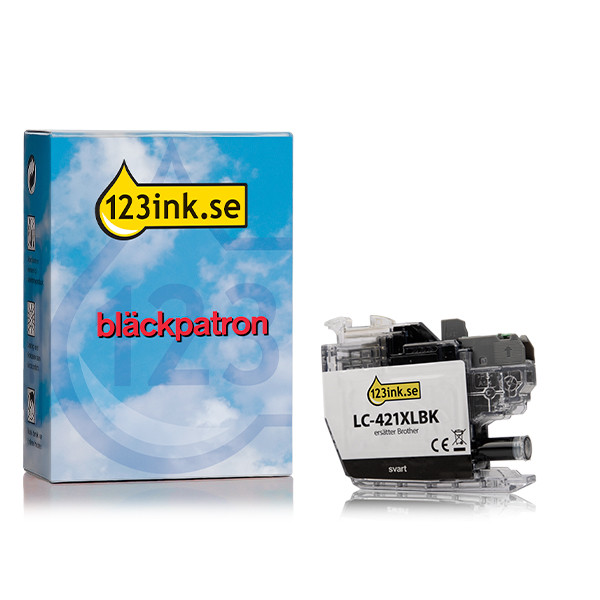 Varumärket 123ink ersätter Brother LC421XLBK svart bläckpatron hög kapacitet LC-421XLBKC 160425 - 1