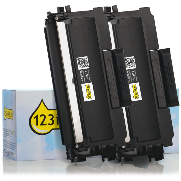 Varumärket 123ink ersätter Brother TN-2010XL svart toner 2-pack  160725 - 1