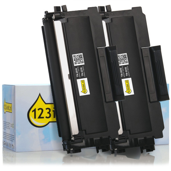 Varumärket 123ink ersätter Brother TN-2010 svart toner 2-pack  160722 - 1