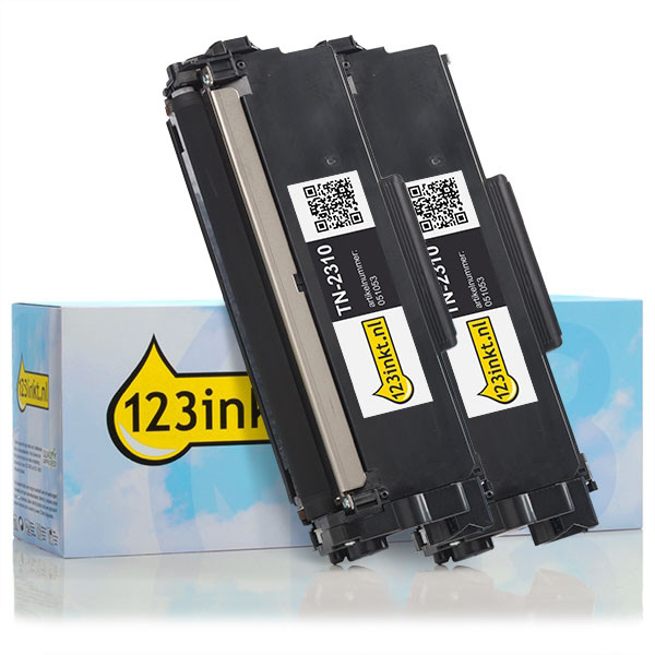 Varumärket 123ink ersätter Brother TN-2310 svart toner 2-pack  160704 - 1