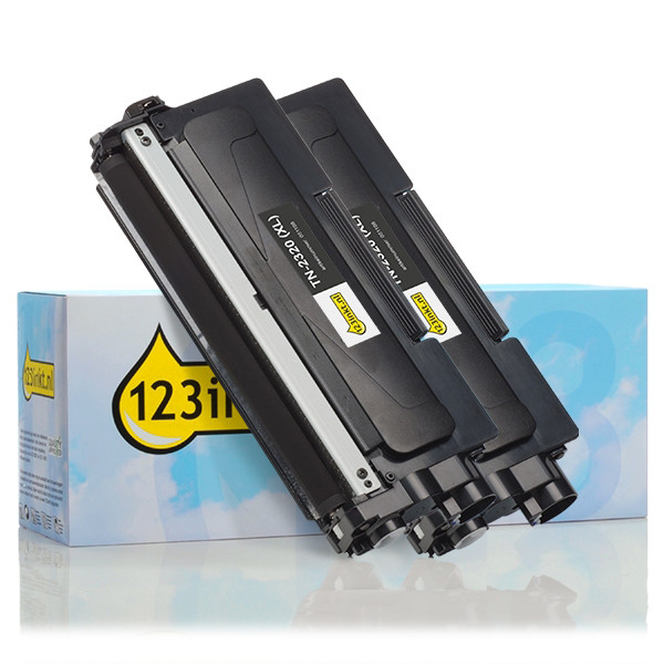 Varumärket 123ink ersätter Brother TN-2320 XL svart toner 2-pack  160728 - 1