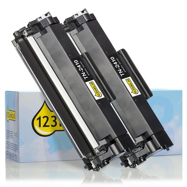 Varumärket 123ink ersätter Brother TN-2410 svart toner 2-pack  160686 - 1