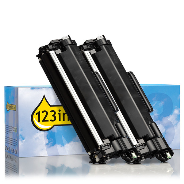 Varumärket 123ink ersätter Brother TN-2510XL svart toner 2-pack  160720 - 1