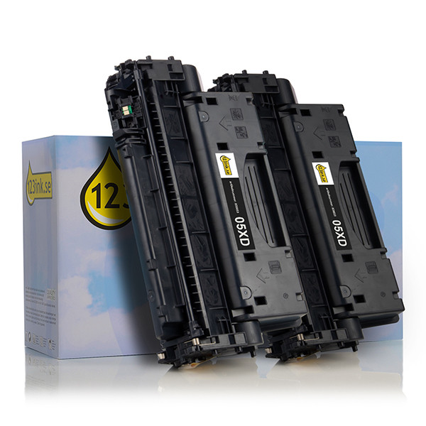 Varumärket 123ink ersätter HP 05XD (CE505XD) svart toner 2-pack CE505XDC 132156 - 1