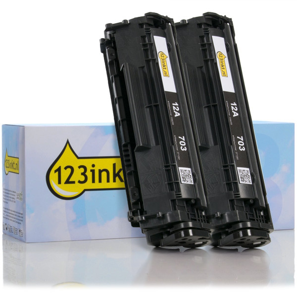 Varumärket 123ink ersätter HP 12A (Q2612A) svart toner 2-pack  160723 - 1