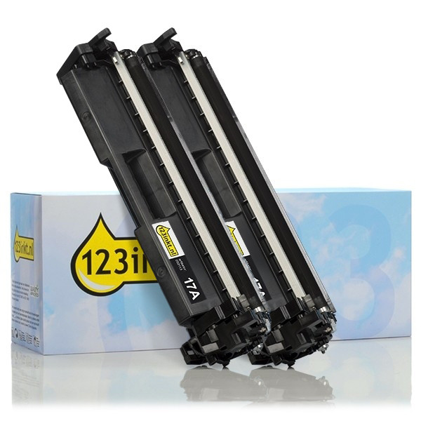 Varumärket 123ink ersätter HP 17A (CF217A) svart toner 2-pack CF217AC 160707 - 1