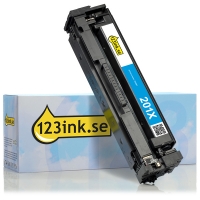 Varumärket 123ink ersätter HP 201X (CF401X) cyan toner hög kapacitet CF401XC 054861