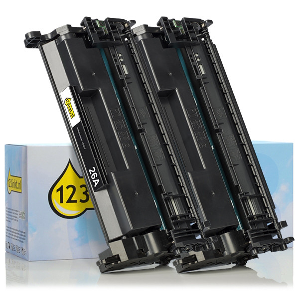 Varumärket 123ink ersätter HP 26A (CF226A) svart toner 2-pack  160706 - 1