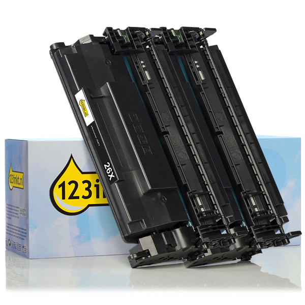 Varumärket 123ink ersätter HP 26X (CF226X) svart toner 2-pack  160711 - 1