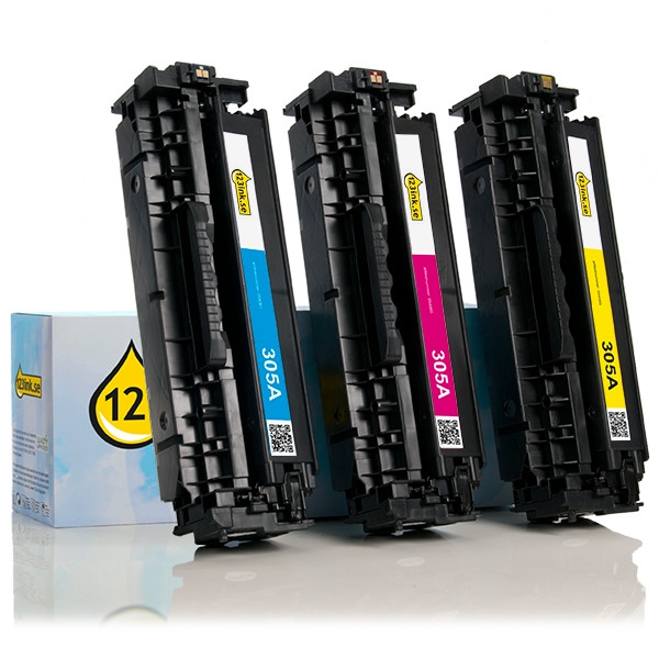 Varumärket 123ink ersätter HP 305A (CF370AM) C/Y/M toner 3-pack CF370AMC 054767 - 1