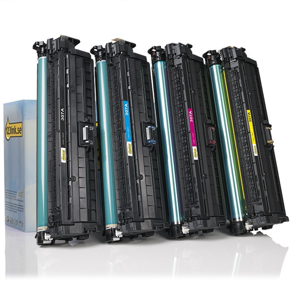 Varumärket 123ink ersätter HP 307A CE740A/41A/42A/43A toner 4-pack  130040 - 1