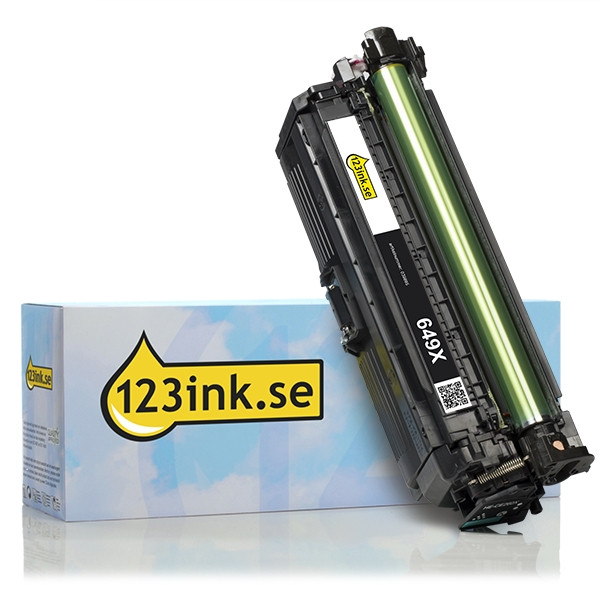 Varumärket 123ink ersätter HP 649X (CE260X) svart toner hög kapacitet CE260XC 039895 - 1