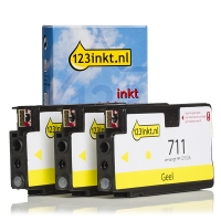 Varumärket 123ink ersätter HP 711 (CZ136A) gul bläckpatron 3-pack