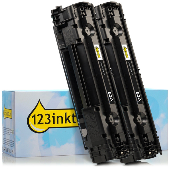 Varumärket 123ink ersätter HP 83A (CF283A) svart toner 2-pack  160709 - 1