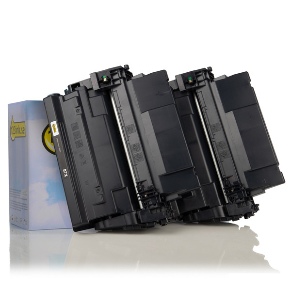 Varumärket 123ink ersätter HP 87X (CF287XD) svart toner 2-pack CF287XDC 132177 - 1