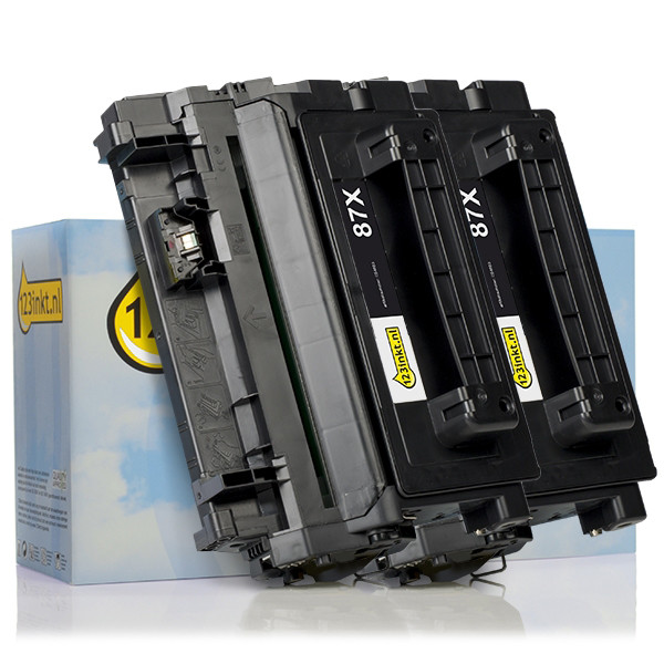 Varumärket 123ink ersätter HP 87X (CF287X) svart toner 2-pack CF287XC 160727 - 1