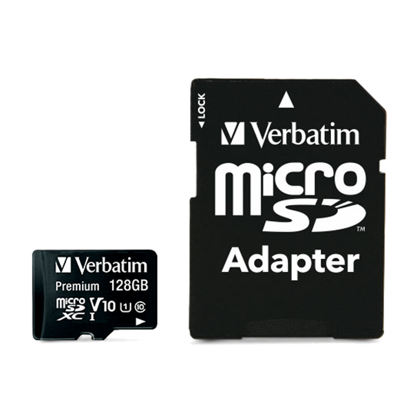 Verbatim Micro SDXC minneskort + adapter 128GB | klass 10 | Verbatim 44085 500172 - 2