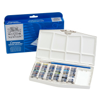 Winsor & Newton Cotman Plus Akvarellfärgset (24st halvkopp) 390376 410511