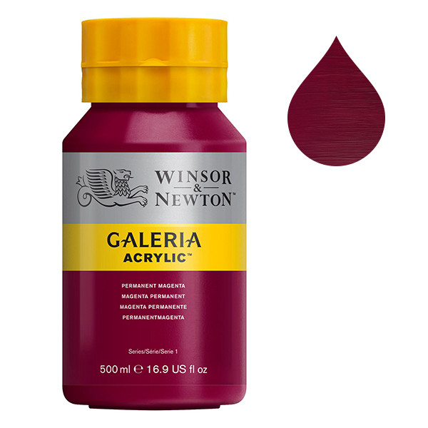 Winsor & Newton Galeria Akrylfärg 488 Permanent Magenta | 500 ml 2150488 410097 - 1