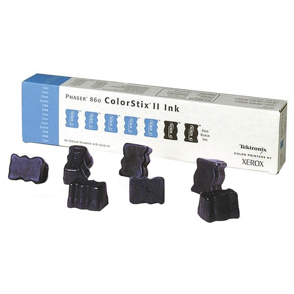 Xerox 016190301 cyan ColorStix x5 + svart ColorStix x2 (original) 016190301 046607 - 1