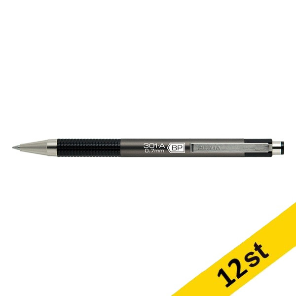 Zebra Pen Kulspetspenna | Zebra F301A | grå | 12st  423808 - 1